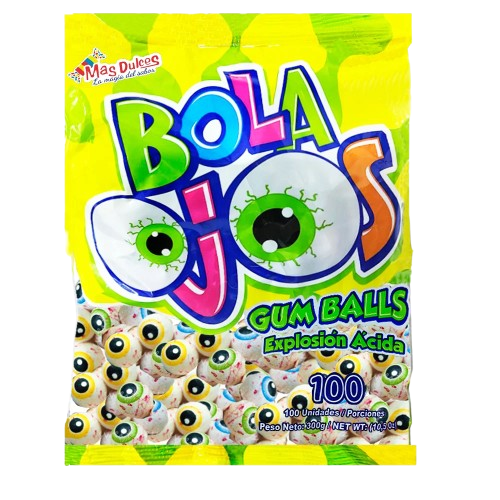 Chicle Bola Ojos Acidos x 100 UNDS